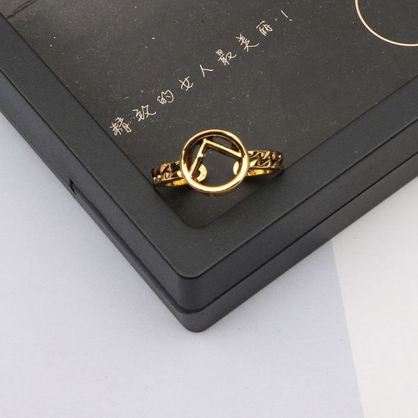 

7018trendy fashion letter engraved stripe pattern ring vintage carved personalized male and female couple ring, Slivery;golden