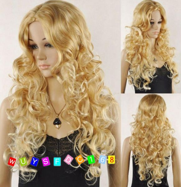 

long blonde curly carve women heatresistant cosplay hair full wig9737593, Black