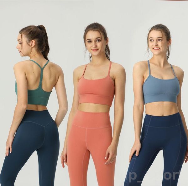 

align girl fitness yogas bra shockproof with removable y style sport gathering workout yoga vest elastic underwear push up tanks women970376, White;red