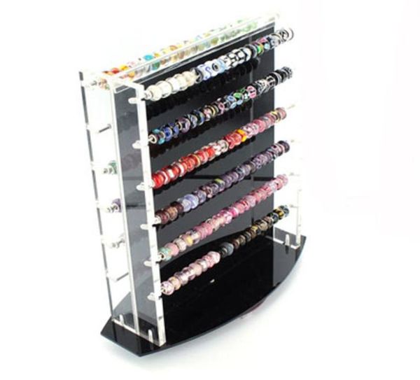 

miasol charm beads troll chamilia beads holder show case organizer swivel counter acrylic display (beads not included)6602934, Black;white
