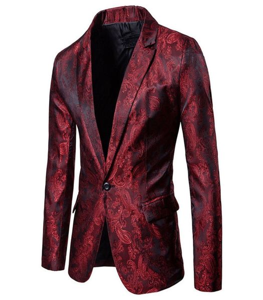 

fashion men039s slim fit one button blazers formal business office casual jacket patterned court style suit coat 2204091387060, White;black