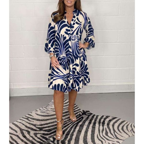 

womens clothing autumn and winter casual loose print dress, Black;gray