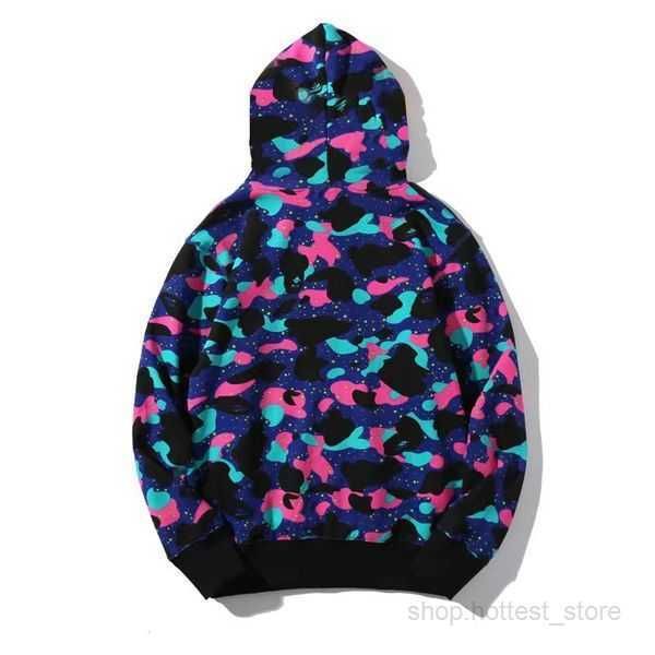 

designer shark mens hoodie camouflage women popular tracksuit pattern sportwear zip up hoodies jacket size s-xxxl2 3 v8xb, Black