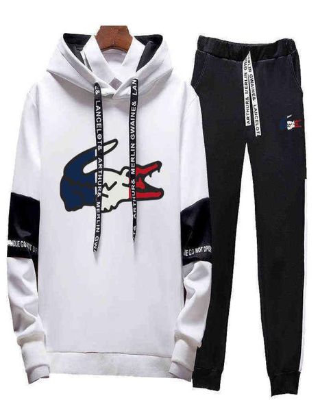 

autumn most popular brand tracksuit hooded pullover and jogger pants classic menwomen daily casual sports hoodie jogging suit y224389763, Gray