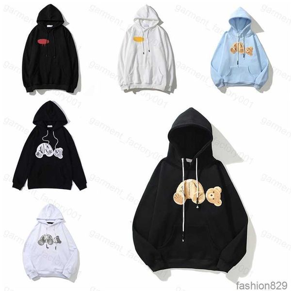 

21ss mens women angels hoodie sweater sweatshirts streetwear t shirt goose canada jackets pa of ow white fog palms bear hoodies{category}, Black