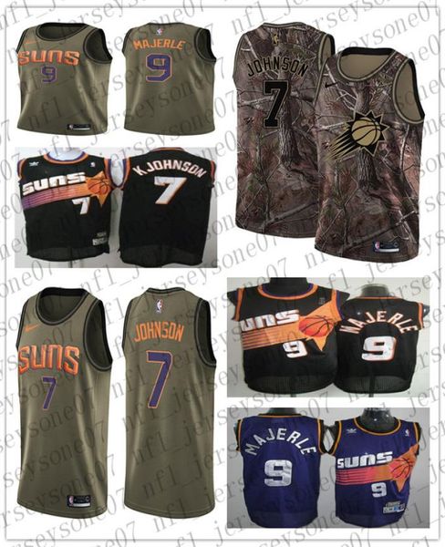 

2021 custom men youth women sunss 7 kevin johnson 9 dan majerle black white purple throwback basketball jersey3564726