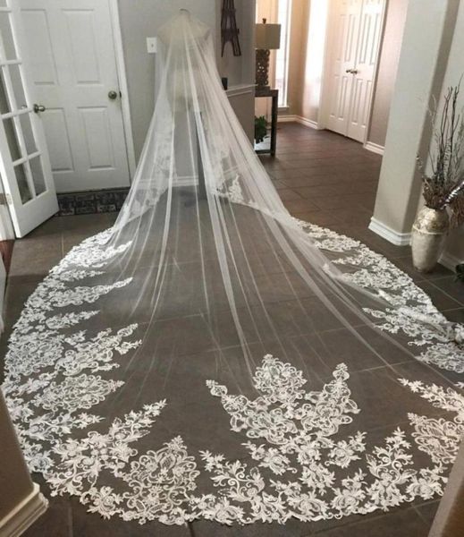 

new designer 3m long cathedral length wedding veils 1t bridal veil accessories vintage ivory bridal veils with comb custom ma983889027852, Black
