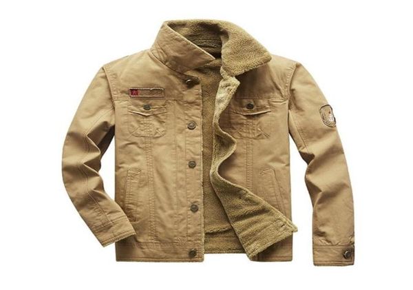 

men039s jackets 95cotton wash jacket with fleece military tough man solid color warm flight for outdoor extra thick1100436, Black;brown