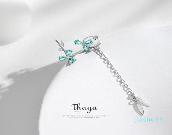 

thaya asymmetry blue petal jewelry earrings statement earrings for women original fine jewelry61275244567552, Golden;silver