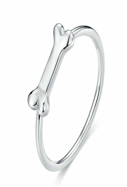 

unique european women girls 925 sterling silver cute bone finger rings size 68 for christmas gifts14764813311016