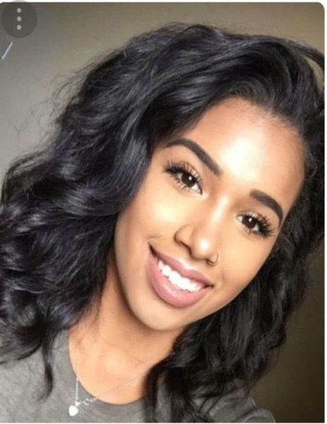 

natural wave glueless lace front wigs 130 short bob wet and wavy brazilian remy human hair wig for black women 12inch diva14290046, Black;brown