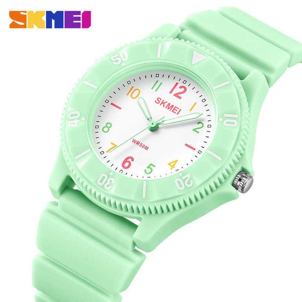 

skmei fashion soft tpu strap kids watch children quartz watches 50m waterproof wristwatch for girl boy clocks sport student, Blue