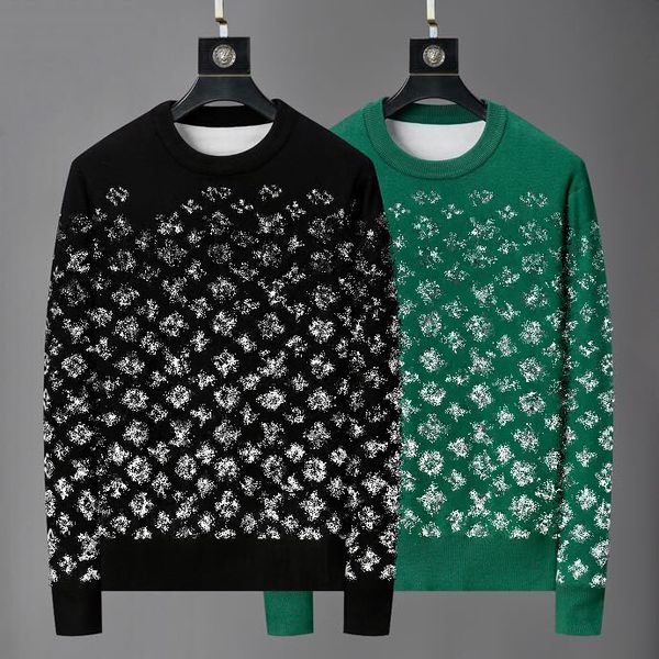 

2023 autumn and winter pullover long-sleeved fashion sweater for men and women the same classic black and white sweater 13a17, Black;brown