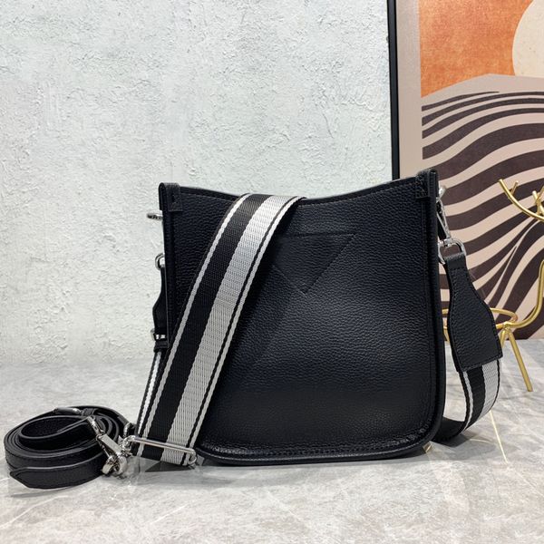 

mini tote bag crossbody bags handbag flap leather women purse removable embroidered letters nylon wide strap sliver hardware triangle decor