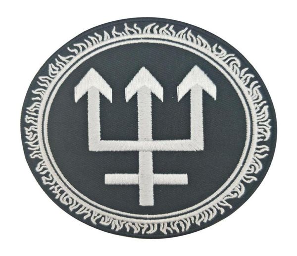 

fashion trident sewing notions embroidery patches iron on for clothing biker jacket shirts custom patch2071307, Black