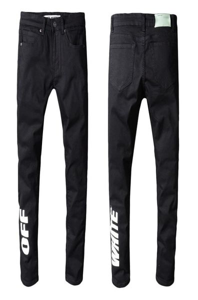 

off w four seasons jeans men039s korean fashion pants legs print casual slim black stretch leggings men039s pants men039s5122603, Blue
