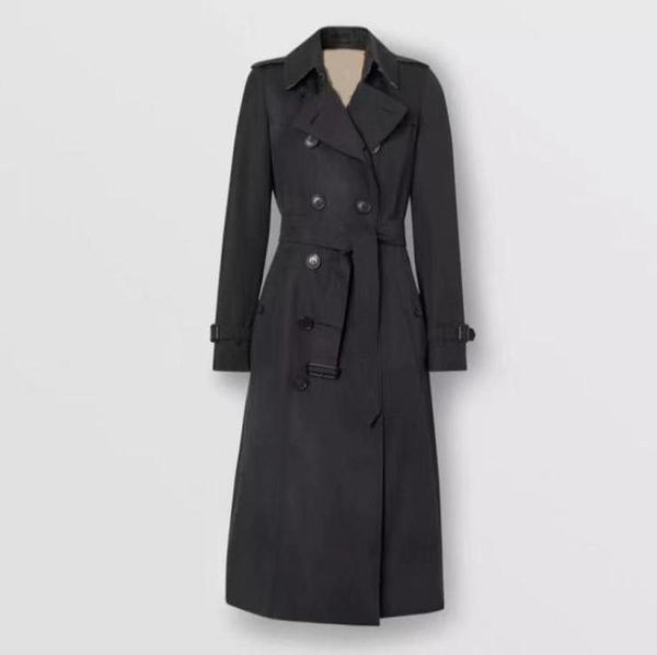 

women039s trench coats long classic windbreaker waterproof british highend english style autumn winter gabadian solid color si49877779045, Tan;black