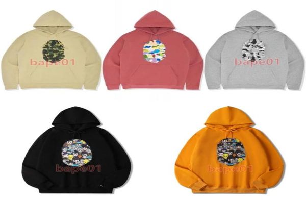 

fashion mens hoodies men women jacket solid colors hip hop style mens ape print sweatshirts m2xl1661391, Black
