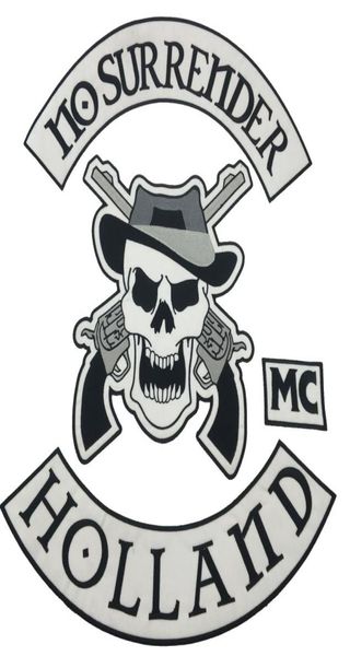 

new no surrender motorcycle embroidered iron on patch large full back size patch for jacket vest patch g0415 6154850, Black