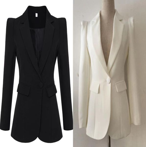 

highquality office lady slim thin shrug a buckle solid color blazers6258280, White;black