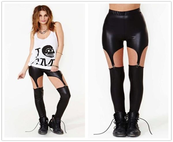 

new woman garter shining leggings street style slim ladies leggins skinny pants womens hollow out tights leggings c11261317968, Black