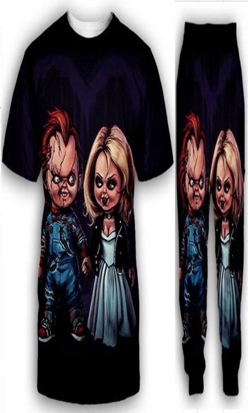 

whole2022 new fashion casual horror movie chucky 3d all over print tracksuits tshirtjoggers pants suit women men 0676440642, Gray