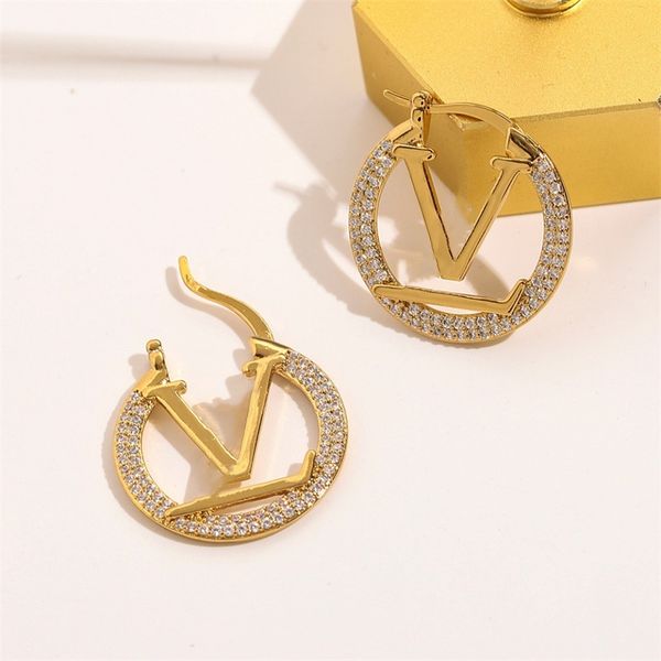 

luxury brand designer diamond earrings 18k gold plated silver hoop earrings for women party wedding lovers gift engagement jewelry for bride, Golden;silver