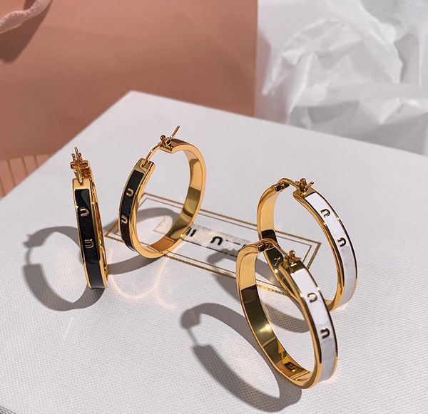 

luxe drip oil big circle earrings letter silver enamel fashion minimalist colorful for women hoop earrings, Golden