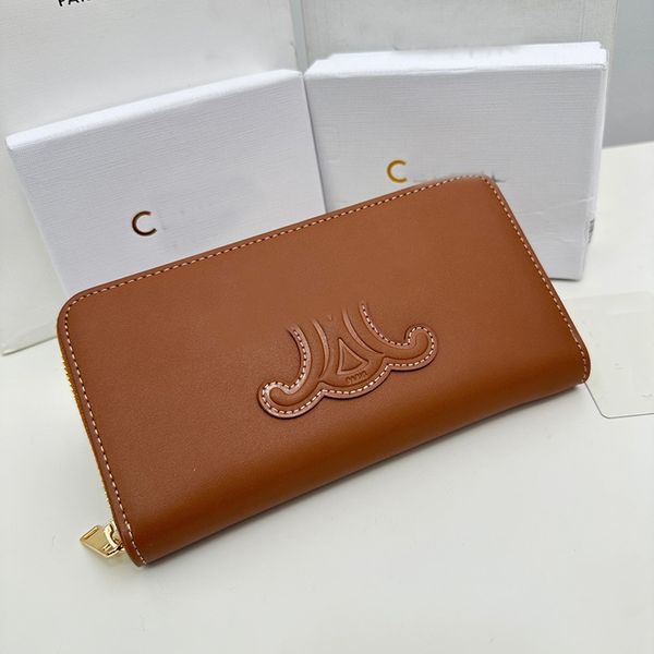 

fashion designer leather wallets luxury triomphe credit card holder purse bags highs quality women of zippy coin purses with original box du, Red;black