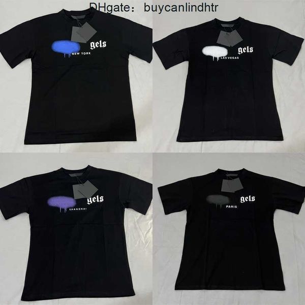 

men's t-shirts chao brand angel letter direct spray printing short sleeve t-shirt palm tree net red youth spring and summer 2023 new su, White;black