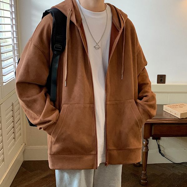 

mens hoodies sweatshirts fashion zip up zipper sweatshirt harajuku oversized long sleeve casual coat hooded jackets 230808, Black