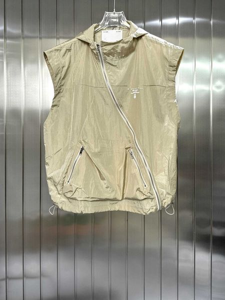 

designer women tracksuits fashion girl sports suit size s-l 2pcs slanted zipper design sleeveless hooded vest and pants aug04, White