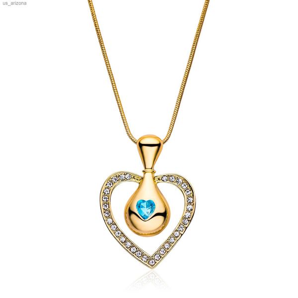 

winx new club blooms fairy dust hollow pendant luxury exquisite shiny heart zircon necklace cosplay jewelry for fans gift l230620, Silver