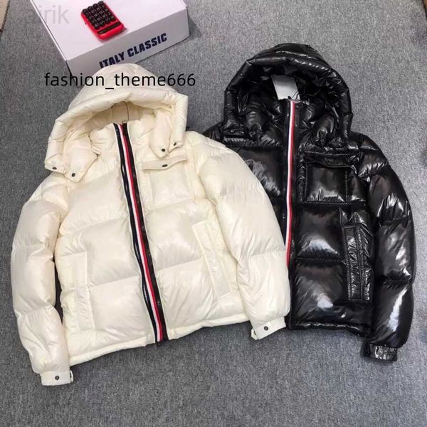 

fashion coat men's down vest nylon down bomber jacket ribbed sleeves designer warm gentleman remove hood embellished pocket zipper buck, Black