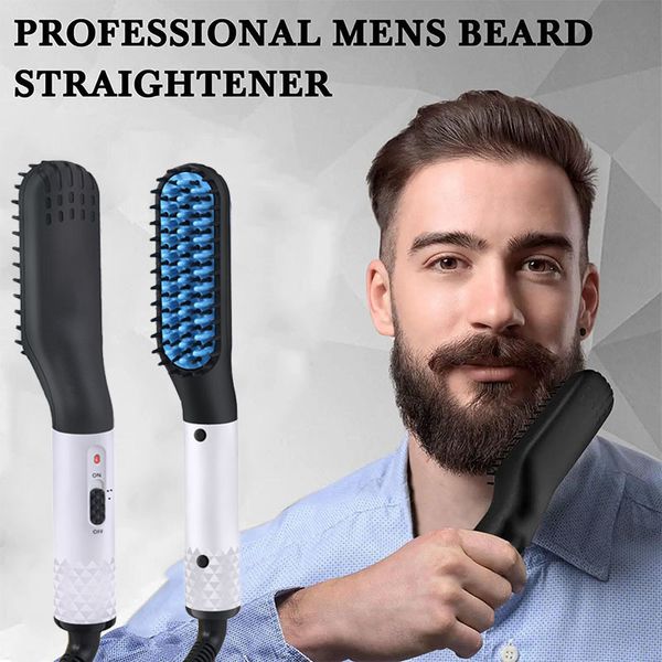 

Curling Irons Man Hair Comb Brush Beard Straightener Multifunctional Straightening Curler Fast Heating Styling Tools 230809, Black