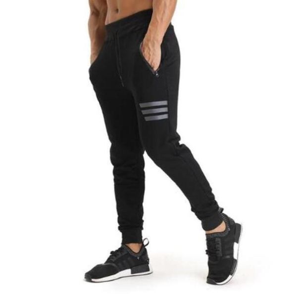 

2019 mens joggers pants casual men sweatpants mens with pencil pants gym striped pants fashions men japanese streetwear69878561340923, Black