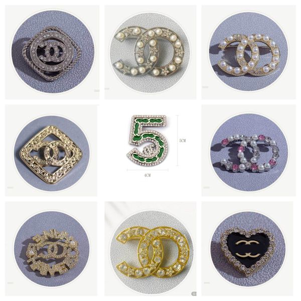 

elegant 18k gold plated pearl brooches fashion mens womens brand double letter crystal pearl brooche jewelry accessoriesy 20style, Gray