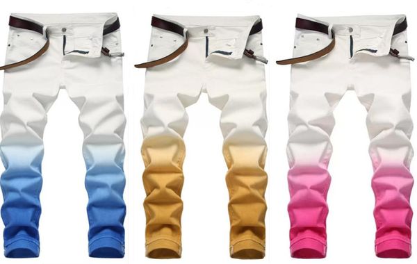 

men039s jeans man casual straight large size pants streetwear pink white color matching autumn trend hiphop daily mens fashion8813781, Blue