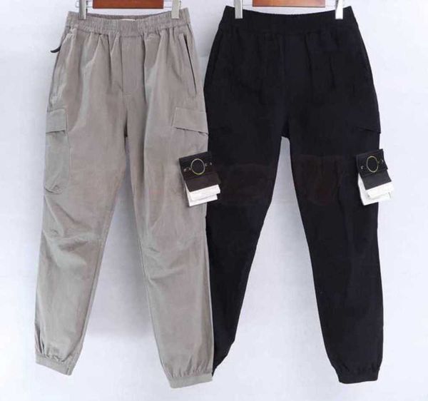 

mens designer track stones island pants womens casual cargo multi-pocket harem trousers fashion hip hop elastic waist sportswear 2023ss, Black