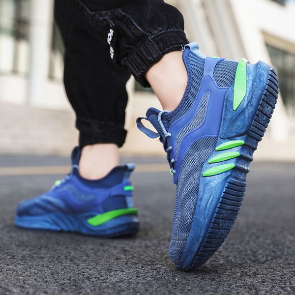 

men knit sneakers breathable running walking gym shoes hiking shoes men's sports designer shoe outdoor summer black blue men casual fac