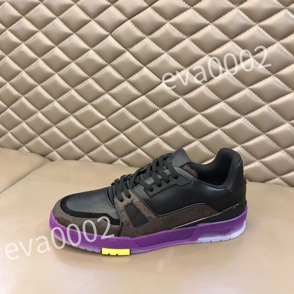 

luxury shoes home trainer sneaker buckle designer men woman leather sneaker causal shoes board shoes trainer rd0804, Black