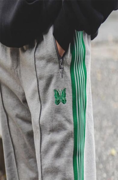 

grey green pants men women 1 quality striped embroidery track pants trousers6700632, Black