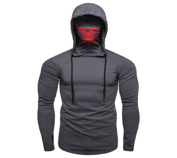 

ebaihui mask skull hoodie men sweatshirt hood streetwear men clothing motorcycle face pullover long sleeve hooded blouse sweatshi2964733, Black