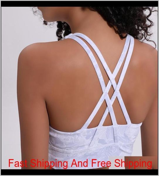 

gym clothing exercise wear athletic outdoor apparel outdoors drop delivery 2021 lu88 women sports light impact floral print backcr4722049, White;black