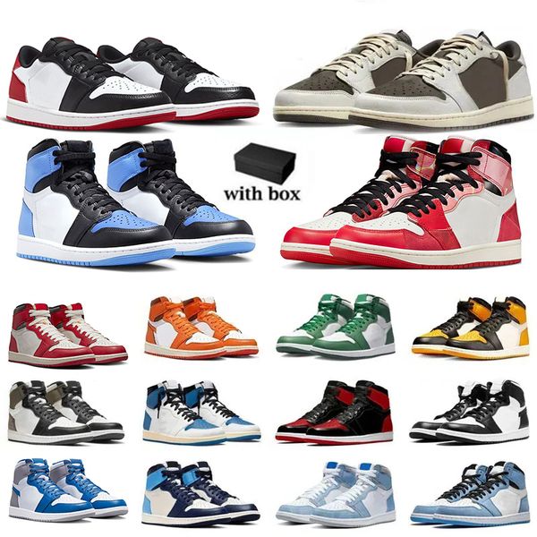 

black toe 1 1s basketball shoes for mens womens lows white coment pink lost found black phantom reverse dark mocha low sneakers size 36-47