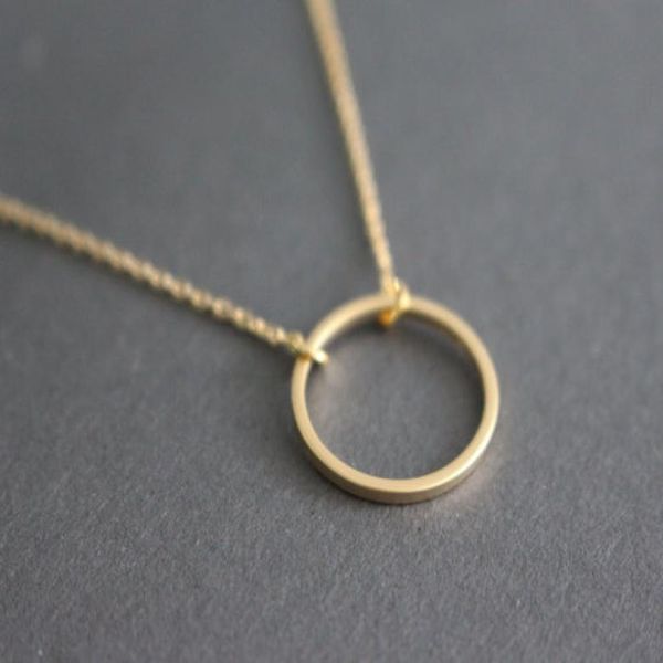 

10pcs n020 simple dainty circle necklace open circle outline necklace eternity karma circle round necklace jewelry5537553, Silver