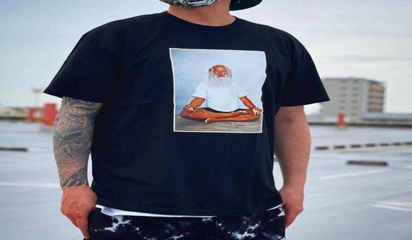 

22ss box letter rick rubin tee meditation printed summer simple solid color short sleeve fashion casual breathable men women coupl8223680, White;black