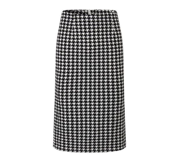 

skirts houndstooth print pencil skirt official bodycorn plus size split midi summer warp zipper korean vintage sexy3442423, Black