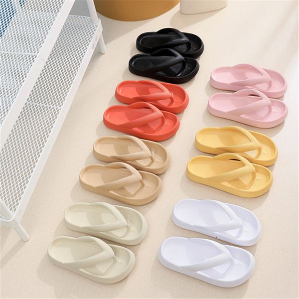 

slippers summer eva pool flip flops woman clip toe soft bottom pillow for women platform nonslip beach slides sandals 230808, Black