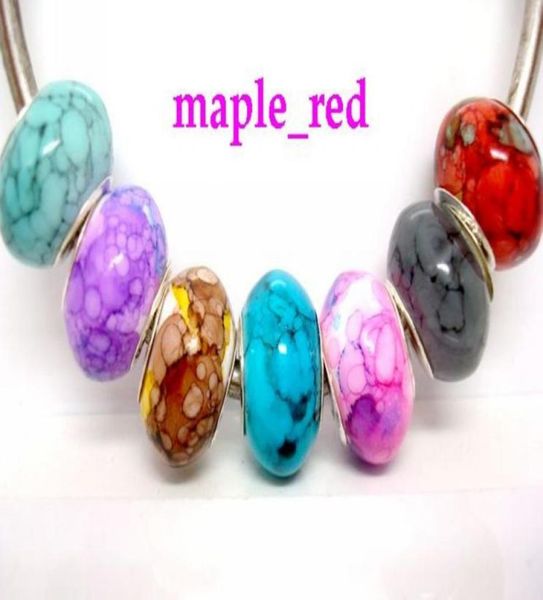 

whole 100pcslot mixed beautiful sprinkled with texture resin beads fit european pdn bracelet and necklace5964538, Black